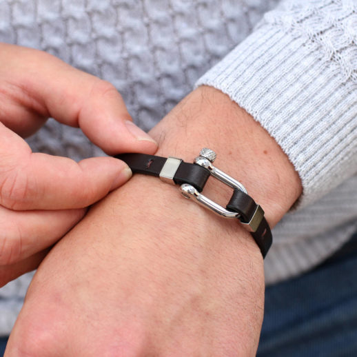 Men's Secret Message Leather Bracelet