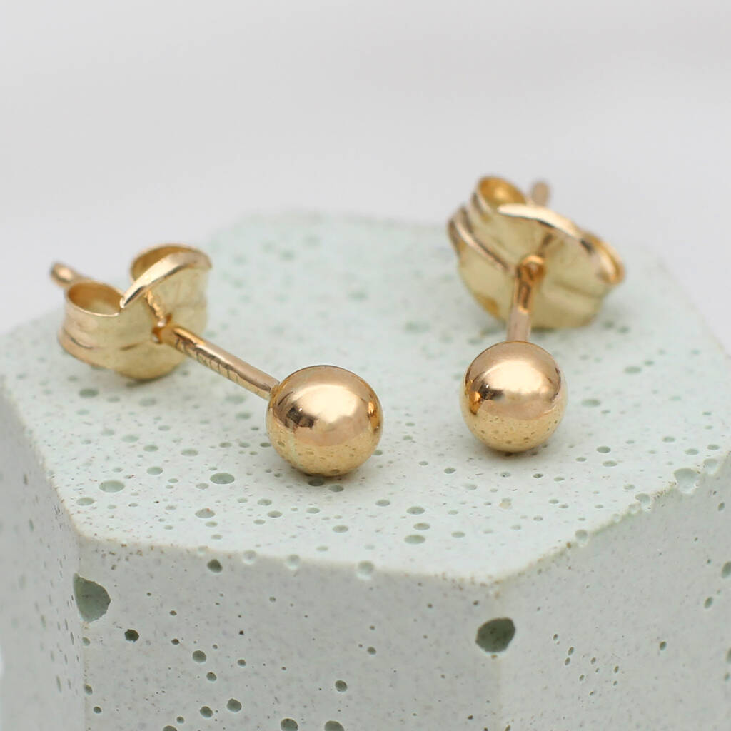 9ct gold store ball studs