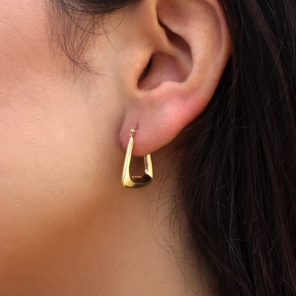 Gold u sale shape earrings