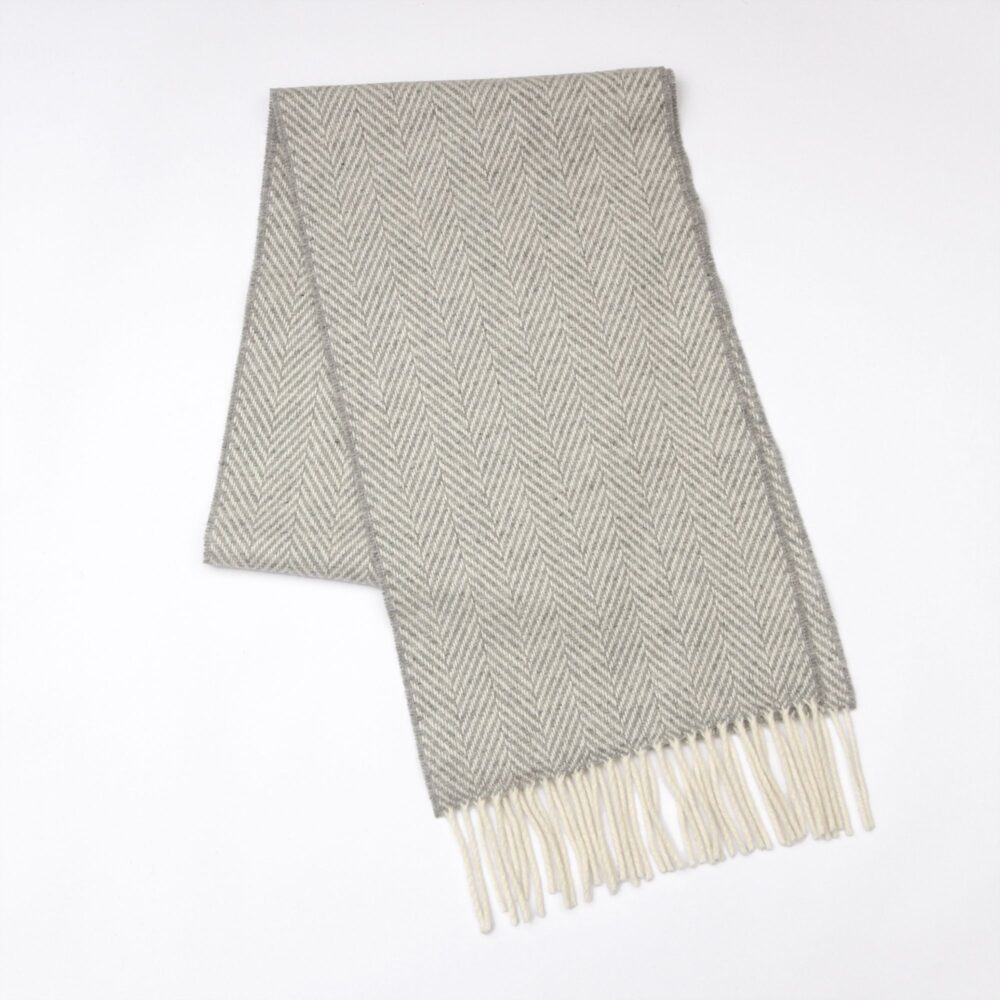 White deals grey scarf