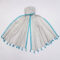 personalised grey scarf with turquoise trim and tassels